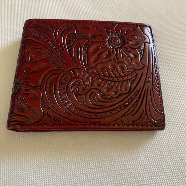 #WS 4.25" x 3.75" MEN'S WALLET GENUINE LEATHER BIFOLD WESTERN STYLE WALLET NEW-- FREE SHIPPING