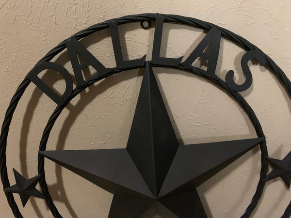 DALLAS COWBOYS RUSTIC BLACK BARN STAR CUSTOM METAL VINTAGE LONE STAR WESTERN HOME DECOR HANDMADE #EH12204