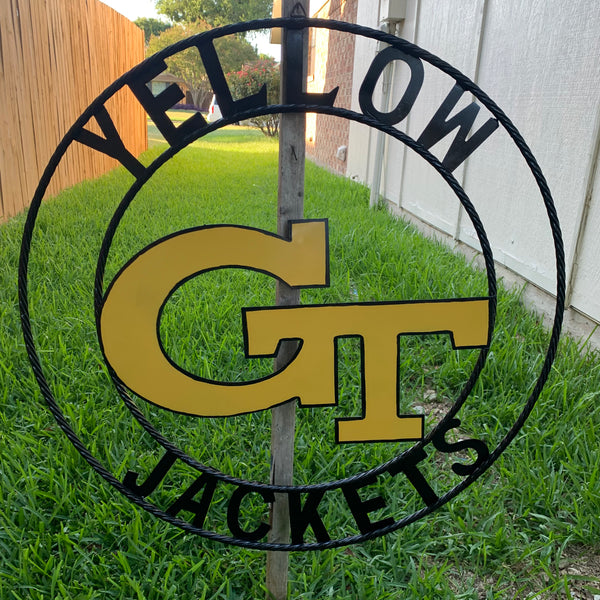12", 18", 24", 32" GEORGIA TECH YELLOW JACKETS METAL SIGN VINTAGE CUSTOM TEAM ART