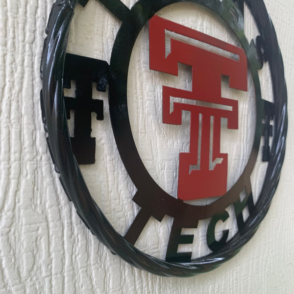 TEXAS TECH CUSTOM METAL VINTAGE CRAFT SIGN WESTERN HOME DECOR HANDMADE 12",18",24",32",36"