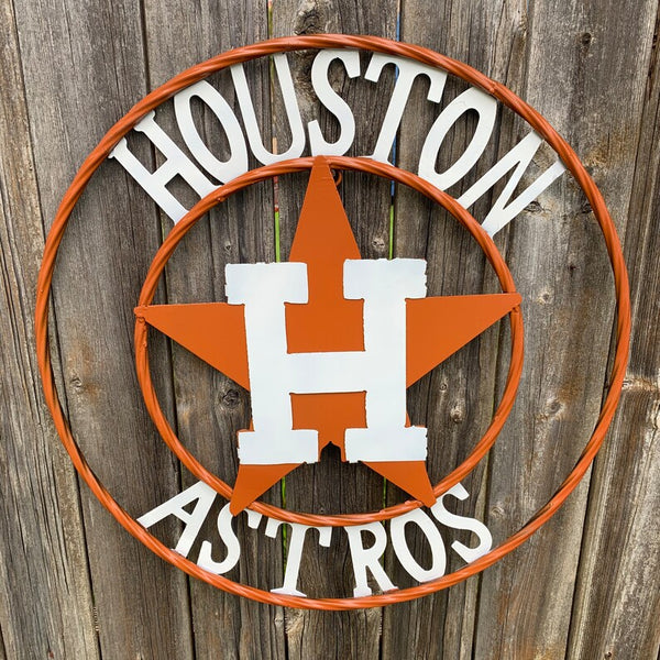 12",18",24",32,36" HOUSTON ASTROS METAL CUSTOM VINTAGE CRAFT TEAM SIGN HANDMADE