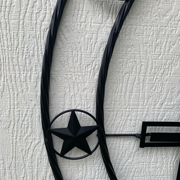 40"GOD BLESS OUR HOME CRUCIFIX CROSS METAL WALL ART BLACK HANDMADE NEW