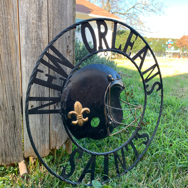 18", 24", 32" NEW ORLEANS SAINTS METAL WALL ART WESTERN HOME DECOR VINTAGE RUSTIC BROWN ART NEW