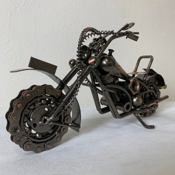 12" HARLEY STYLE MOTORCYCLE METAL COPPER ART WESTERN BAR DECOR NEW