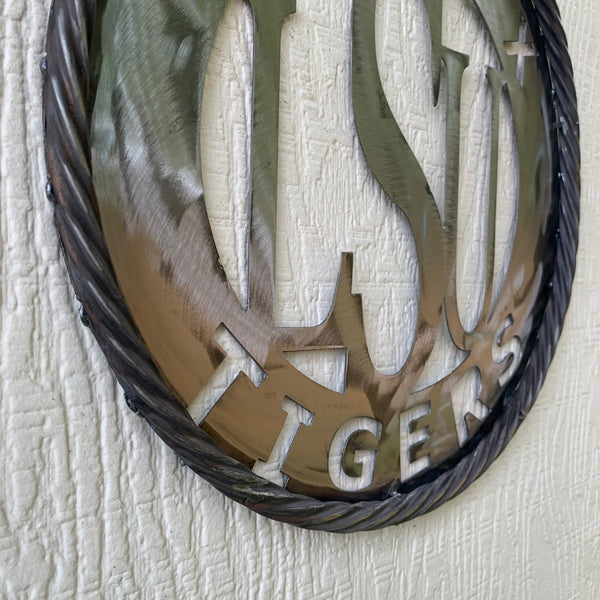 12",18",24",32" LSU GEAUX TIGERS CUSTOM METAL VINTAGE CRAFT TEAM SIGN WESTERN HOME DECOR HANDMADE
