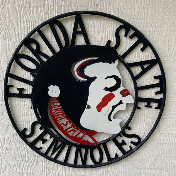 12", 18", 24", 32" FSU FLORIDA STATE SEMINOLES INDIAN LOGO METAL CUSTOM VINTAGE CRAFT TEAM SIGN