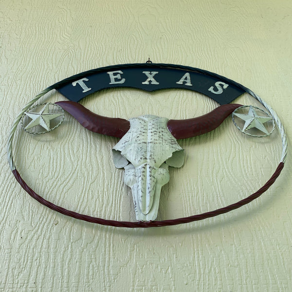 24" X 18" TEXAS LONGHORNS METAL ART WALL DECOR WESTERN HOME DECOR NEW