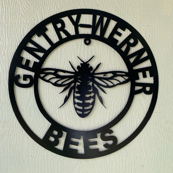 #EH10491 CUSTOM NAME BEE LASERCUT CUSTOM METAL VINTAGE CRAFT SIGN WESTERN HOME DECOR HANDMADE