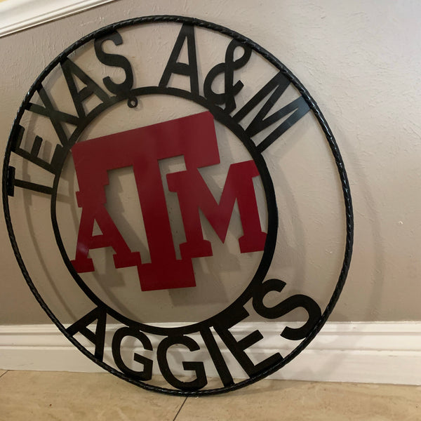 TEXAS A&M NO THUMBS GIGEM AGGIES METAL CUSTOM VINTAGE CRAFT WALL ART TEAM SIGN HANDMADE