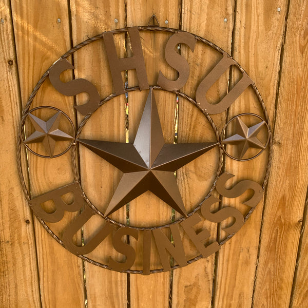 24",32" SHSU SAM HOUSTON BEARKATS BUSINESS RUSTIC BRONZE COPPER METAL CUSTOM VINTAGE CRAFT RUSTIC BLACK TEAM STAR HANDMADE