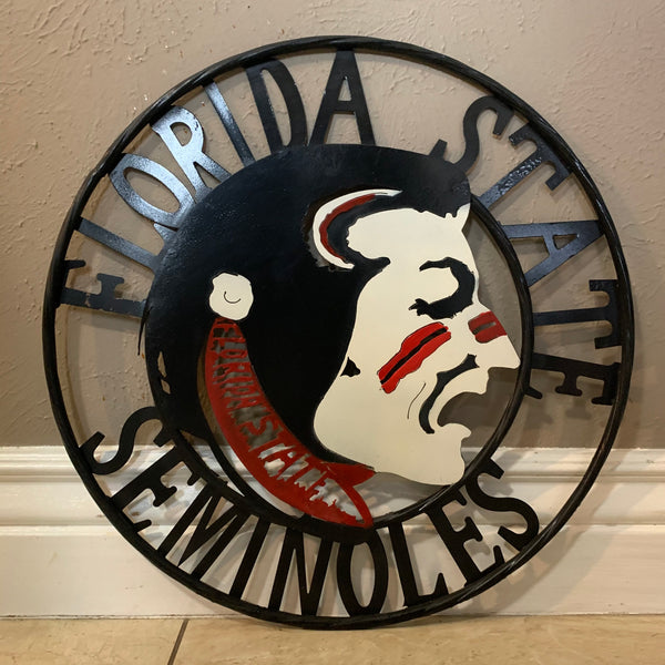 12", 18", 24", 32" FSU FLORIDA STATE SEMINOLES INDIAN LOGO METAL CUSTOM VINTAGE CRAFT TEAM SIGN