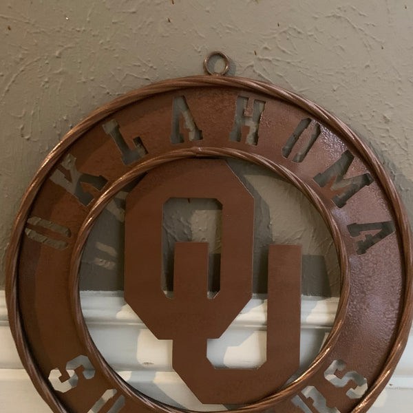 12",18",24",32" OU SOONERS HAMMERED COPPER CUSTOM METAL VINTAGE CRAFT TEAM SIGN HANDMADE CRAFT