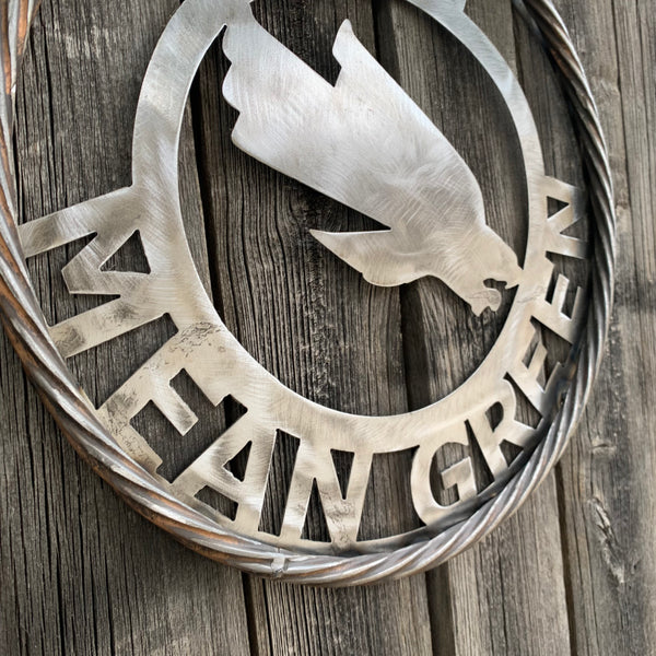 12", 18", 24", 32" UNT MEAN GREEN RAW METAL CUSTOM VINTAGE CRAFT WALL ART TEAM SIGN HANDMADE