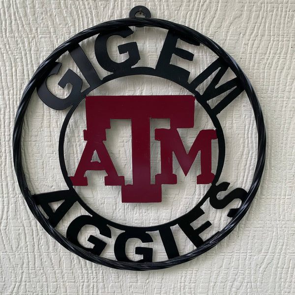 TEXAS A&M NO THUMBS GIGEM AGGIES METAL CUSTOM VINTAGE CRAFT WALL ART TEAM SIGN HANDMADE