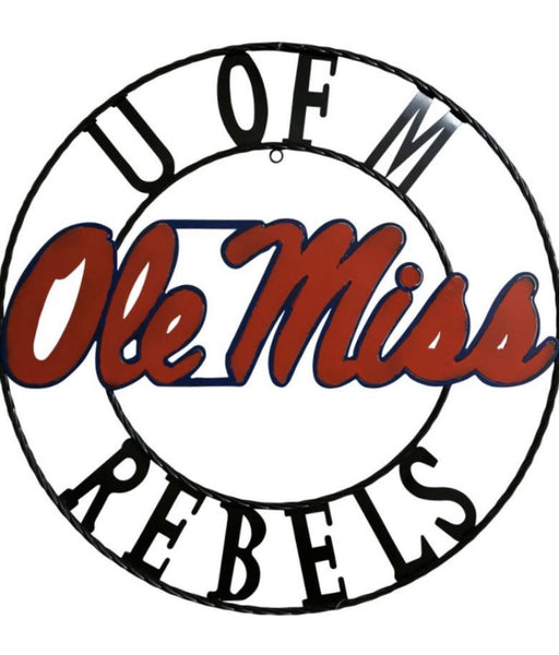 OLE MISS REBELS MISSISSIPPI METAL CUSTOM VINTAGE CRAFT TEAM SIGN HANDMADE