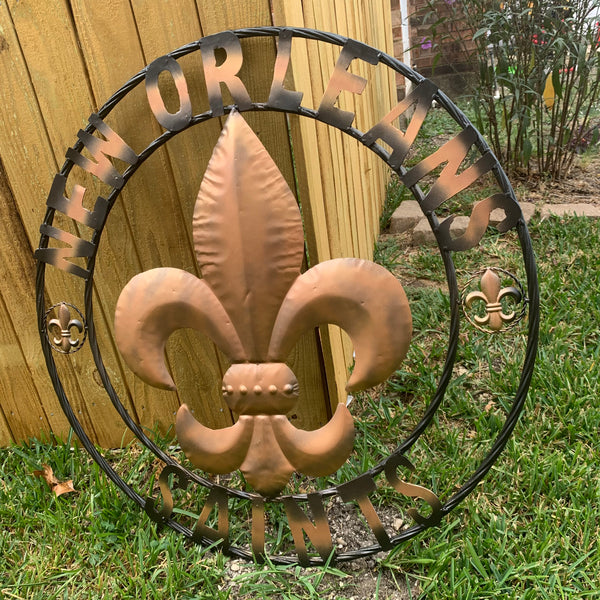 18", 24", 32" NEW ORLEANS SAINTS METAL SIGN WALL ART WESTERN HOME DECOR RUSTIC GOLD & BLACK ART NEW