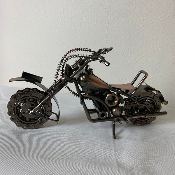 12" HARLEY STYLE MOTORCYCLE METAL COPPER ART WESTERN BAR DECOR NEW