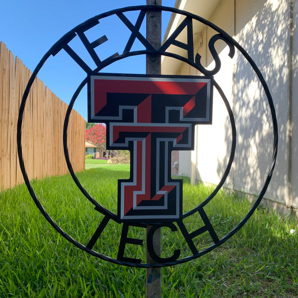 18",24" TEXAS TECH CUSTOM METAL VINTAGE CRAFT SIGN WESTERN HOME DECOR