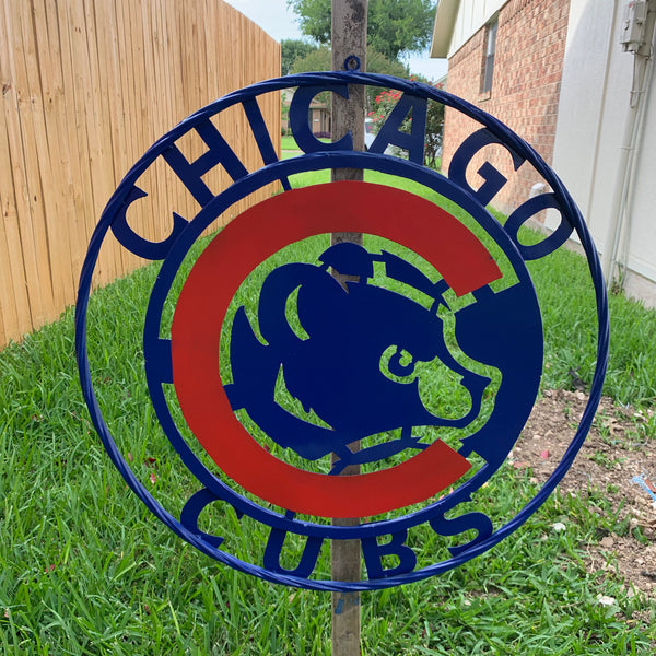 12", 18", 24", 32" CHICAGO CUBS CUSTOM METAL VINTAGE CRAFT TEAM SPORTS SIGN HANDMADE