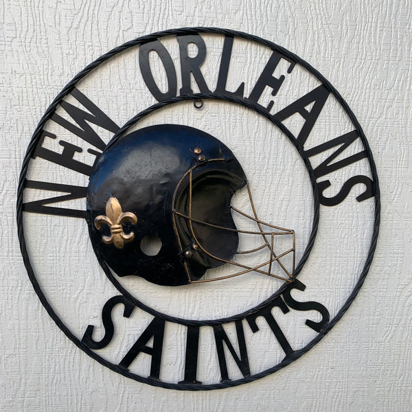 18", 24", 32" NEW ORLEANS SAINTS METAL WALL ART WESTERN HOME DECOR VINTAGE RUSTIC BROWN ART NEW