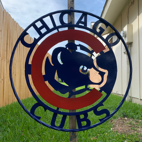 12", 18", 24", 32" CHICAGO CUBS CUSTOM METAL VINTAGE CRAFT TEAM SPORTS SIGN HANDMADE