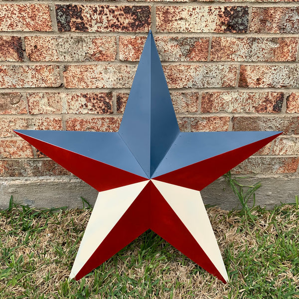 16",24",36" RED WHITE & BLUE METAL BARN STAR METAL WALL ART HANDMADE