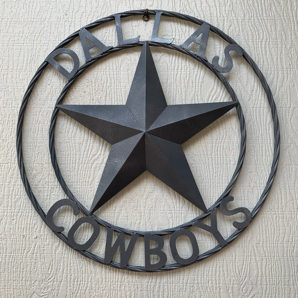 DALLAS COWBOYS RUSTIC GREY BARN LONE STAR CUSTOM METAL VINTAGE STAR WESTERN HOME DECOR