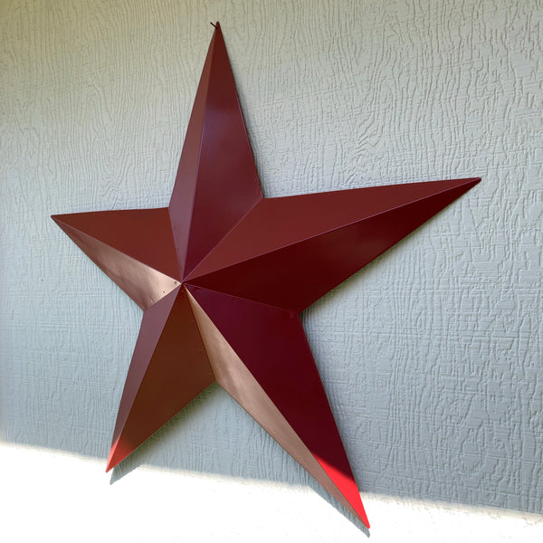 RUSTIC BURGUNDY RED BARN METAL STAR WALL ART WESTERN HOME DECOR VINTAGE RUSTIC ART NEW 3", 4",5",6",9",12", 17", 24", 30", 36