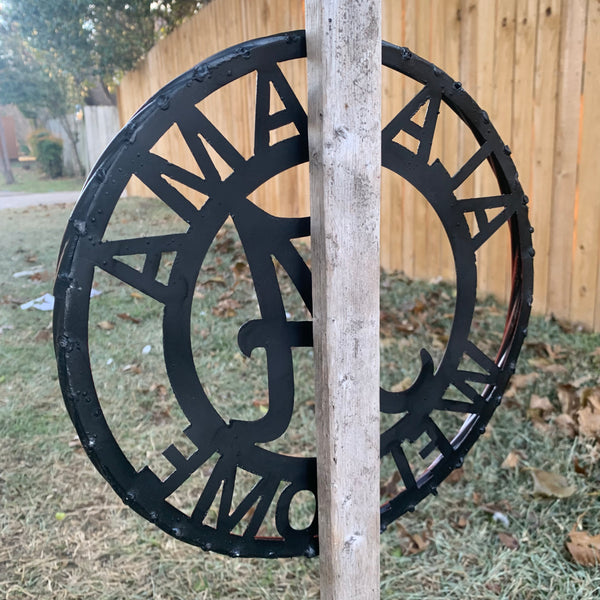 ALABAMA WELCOME RED & BLACK CUSTOM METAL VINTAGE SIGN TEAM HANDMADE