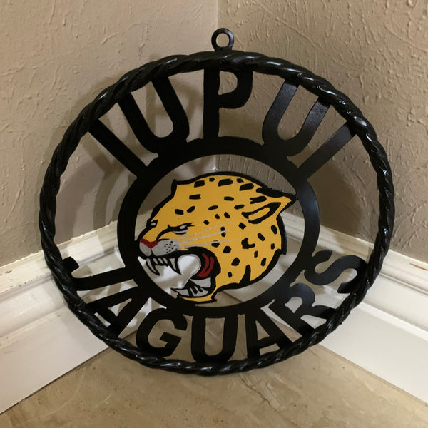 INDIANA IUPUI JAGUARS METAL CUSTOM VINTAGE CRAFT TEAM SIGN HANDMADE