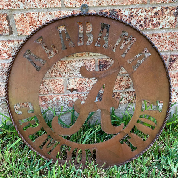 ALABAMA CRIMSON TIDE WIDE BAND RING CUSTOM METAL VINTAGE CRAFT TEAM SIGN HANDMADE