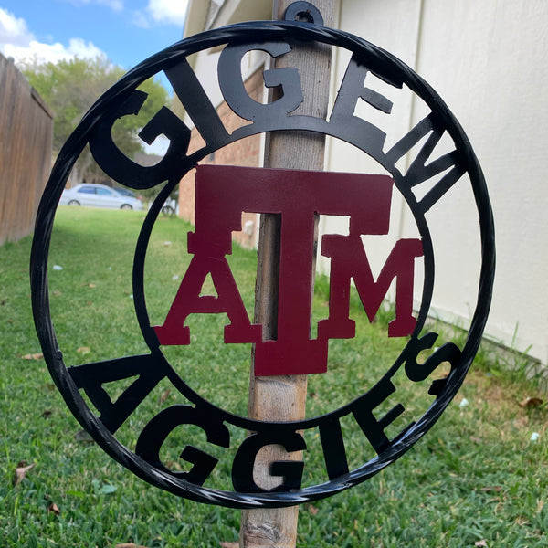 TEXAS A&M NO THUMBS GIGEM AGGIES METAL CUSTOM VINTAGE CRAFT WALL ART TEAM SIGN HANDMADE