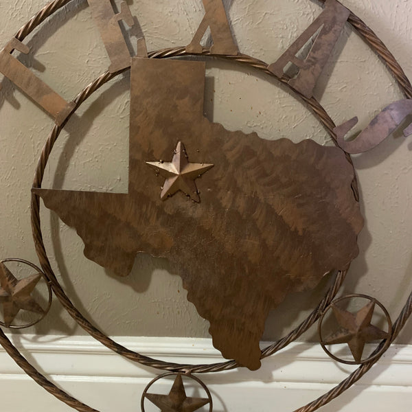 18",24",32",36" State of Texas Map Metal Wall Art Western Home Decor Vintage Rustic Bronze Copper New-#A18008