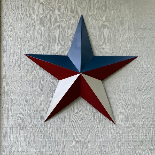 16",24",36" RED WHITE & BLUE METAL BARN STAR METAL WALL ART HANDMADE