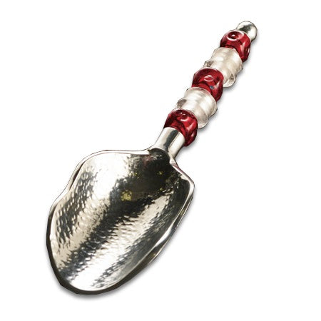 IH_13563 9" RED & WHITE BEADED ICE SCOOP KITCHEN WARE WESTERN HOME DECOR NEW