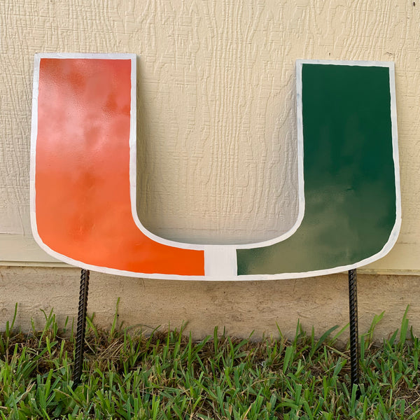 24"x15" MIAMI HURRICANES CUSTOM METAL VINTAGE CRAFT SIGN WESTERN HOME DECOR HANDMADE LASER CUT