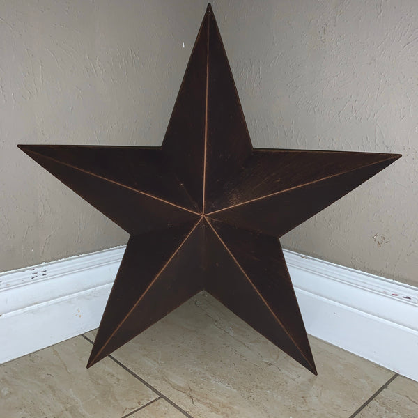 12",16",22",24",30",36" RUSTIC BRONZE BARN STAR 5 POINT METAL STAR OF DAVID WESTERN HOME DECOR HANDMADE NEW 3" TO 36"-#EH10044