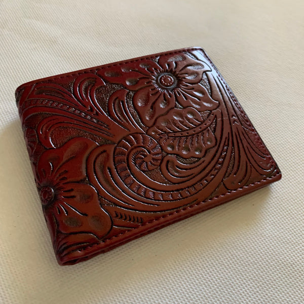 #WS 4.25" x 3.75" MEN'S WALLET GENUINE LEATHER BIFOLD WESTERN STYLE WALLET NEW-- FREE SHIPPING