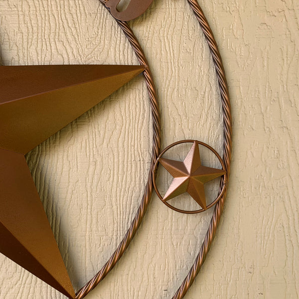 24", 32",36",40" TEXAS 1836 HAMMERED COPPER  BARN STAR METAL WALL WESTERN HOME DECOR RED WHITE BLUE ART