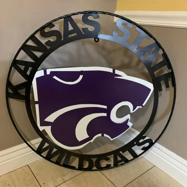 12", 18", 24", 32" KANSAS STATE WILDCATS  YMETAL CUSTOM VINTAGE CRAFT WALL ART TEAM SIGN HANDMADE