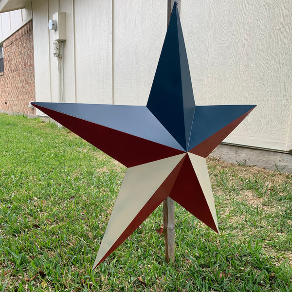 16",24",36" RED WHITE & BLUE METAL BARN STAR METAL WALL ART HANDMADE