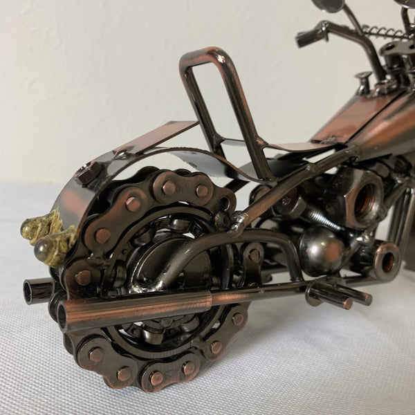 12" HARLEY STYLE MOTORCYCLE METAL COPPER ART WESTERN BAR DECOR NEW
