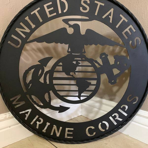 #EH10866 US MARINE CORPS 18",24",32" MILITARY LASERCUT CUSTOM BLACK METAL VINTAGE CRAFT SIGN WESTERN HOME DECOR HANDMADE