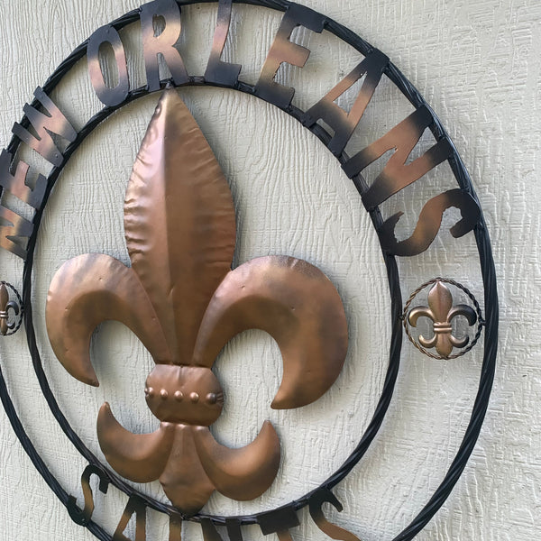 18", 24", 32" NEW ORLEANS SAINTS METAL SIGN WALL ART WESTERN HOME DECOR RUSTIC GOLD & BLACK ART NEW