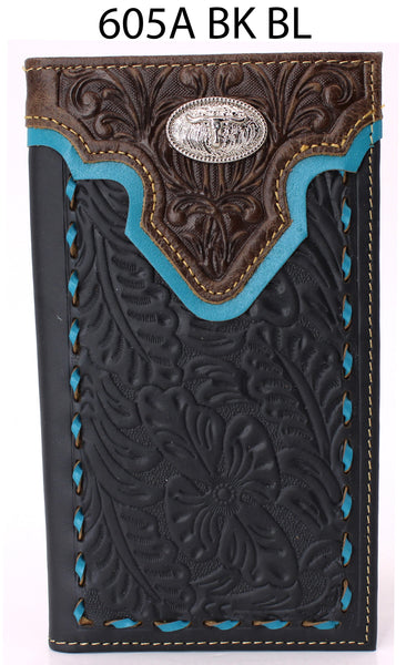 #WS MEN'S GENUINE LEATHER CHECKBOOK WALLET WESTERN