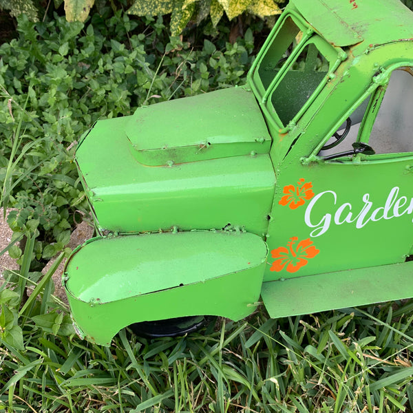 24" PICKUP TRUCK METAL ART FIGURINE OUTDOOR & INDOOR GARDEN WESTERN HOME DECOR HANDMADE NEW: 24"L x 12"W x 12" H
