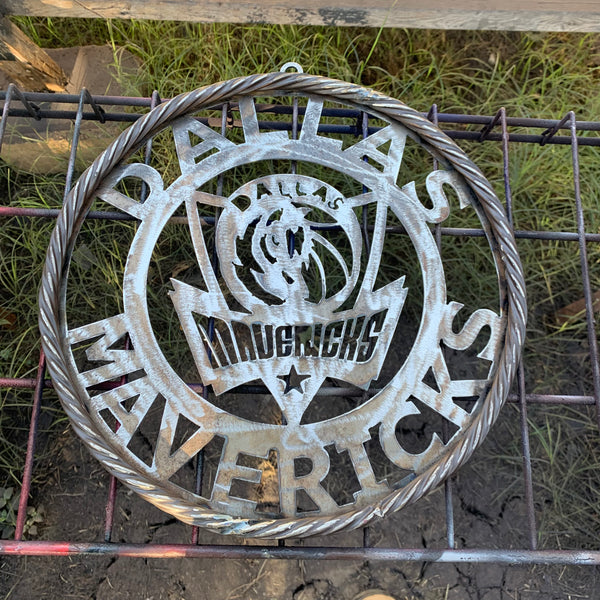 DALLAS MAVERICKS BLACK CUSTOM METAL VINTAGE CRAFT TEAM SPORTS SIGN HANDMADE 12",18",24",36"