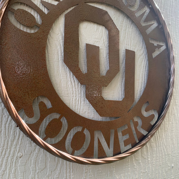 12",18",24",32" OU SOONERS HAMMERED COPPER CUSTOM METAL VINTAGE CRAFT TEAM SIGN HANDMADE CRAFT