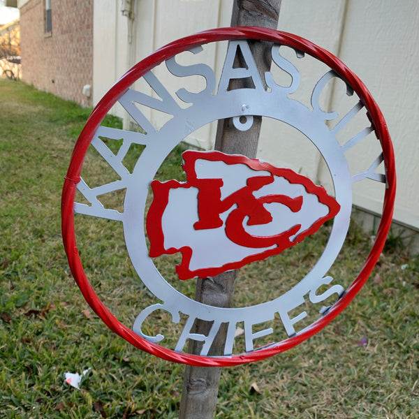12",18",24",32",36" KANSAS CITY CHIEFS CUSTOM METAL VINTAGE CRAFT SIGN TEAM WESTERN HOME DECOR HANDMADE