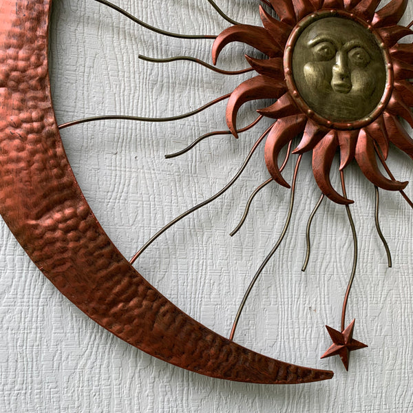 36" SUN MOON STARS METAL WALL WESTERN HOME DECOR NEW